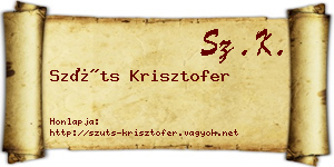 Szüts Krisztofer névjegykártya