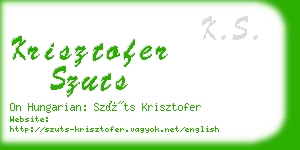 krisztofer szuts business card